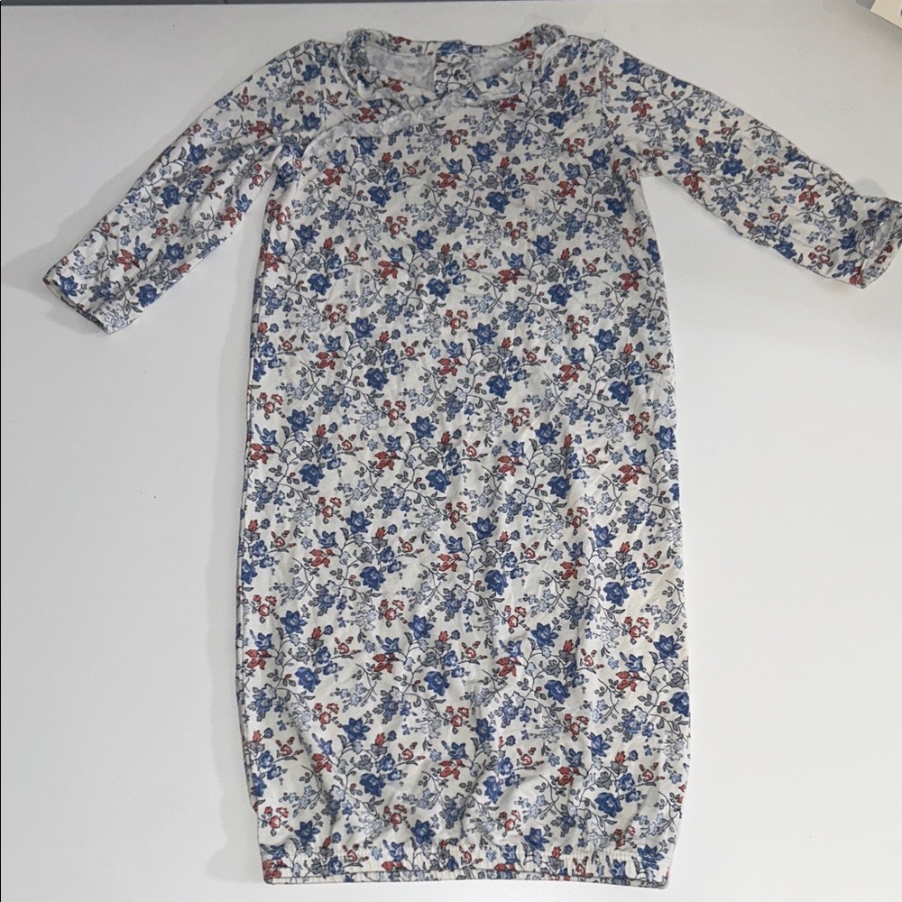 Angel Dear Baby Girl Bamboo Floral Long Sleeve Gown Size 0-3 Months